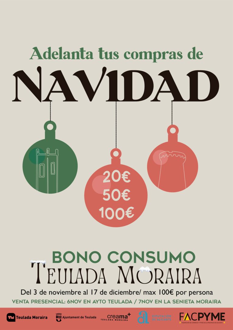 Affiche pour la campagne Bonus Consommateur de Noël 2023 à Teulada