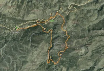 Trazado de la ruta al Barranc de l’Infern desde la Vall d’Ebo