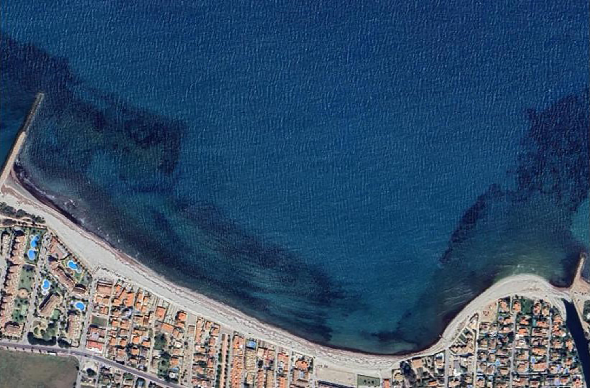 Vista aérea de la playa de L’Almadrava de Els Poblets