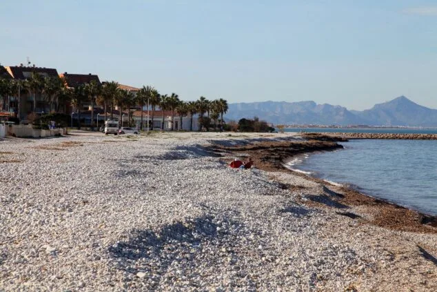 Imagen: Vista de la playa de L'Almadrava hacia el norte