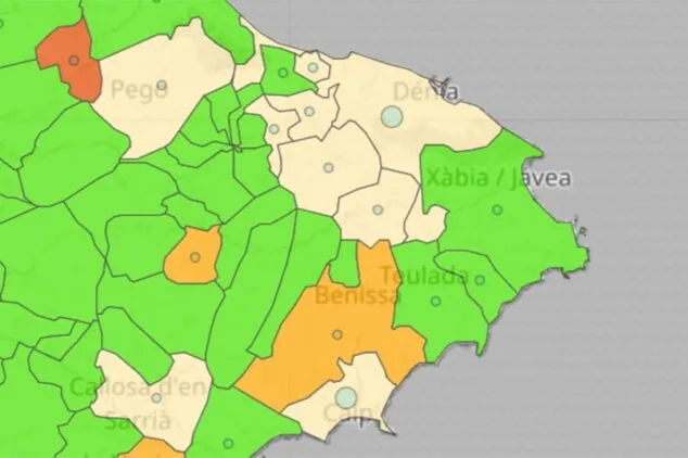Imagen: Datos coronavirus Marina Alta 12 de abril