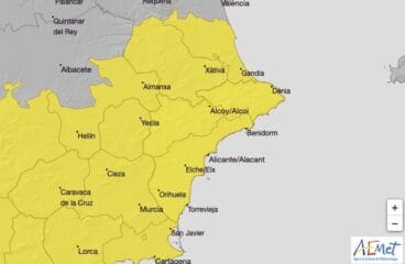 Alerta amarilla por lluvias en la Marina Alta