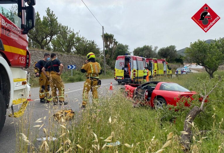 Aparatoso accidente en la N-340 de Benissa