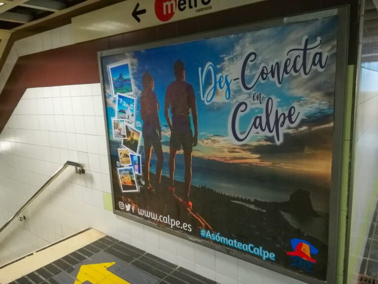 Campaña turismo Calp en Metro Valencia