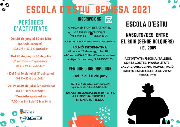 Escola estiu 2021 Benissa