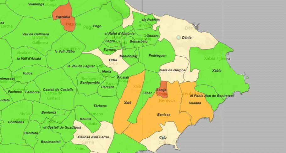 incidencia acumulada marina alta 14 de mayo