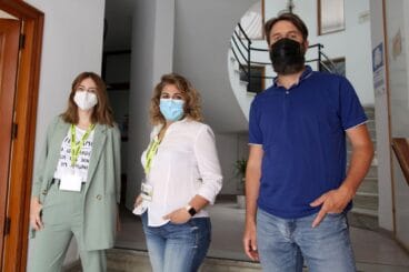 Isa Fornés (responsable Pangea), Ignasi Cervera (Presidente de la MASSMA) y Vanina Pedrós (Coordinadora de la MASSMA)