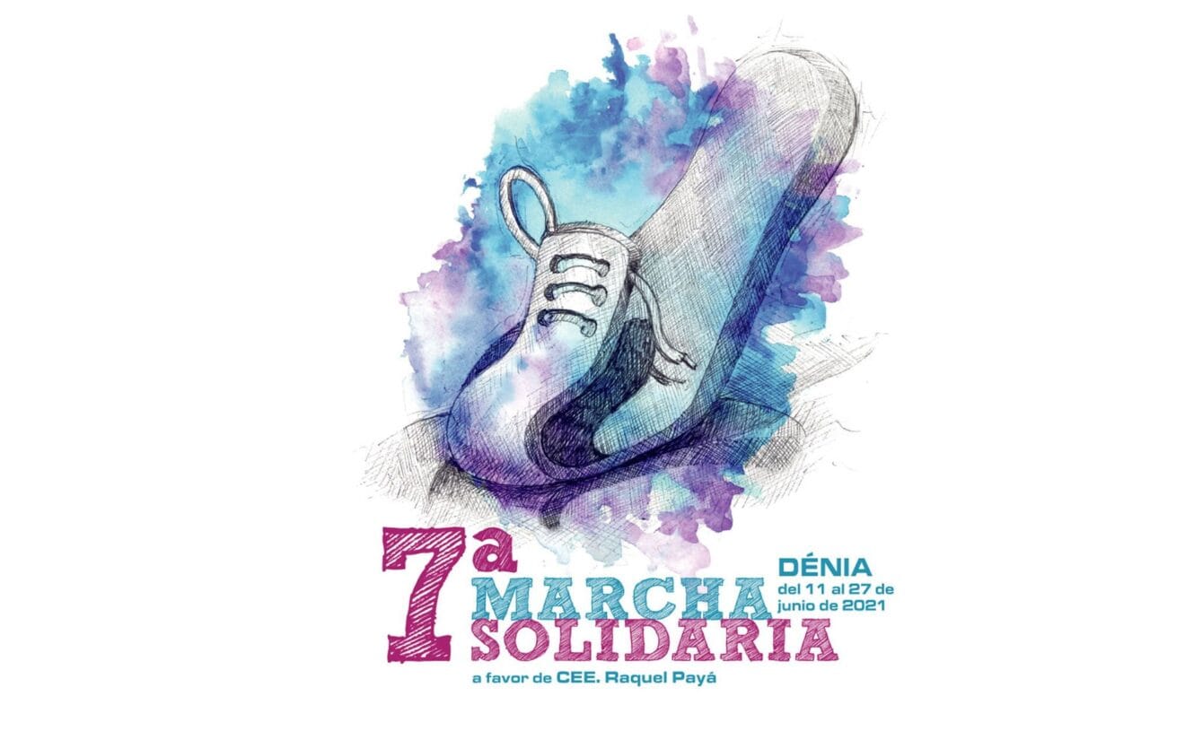 Cartel de la Marcha Solidaria en favor del colegio Raquel Payà de Dénia