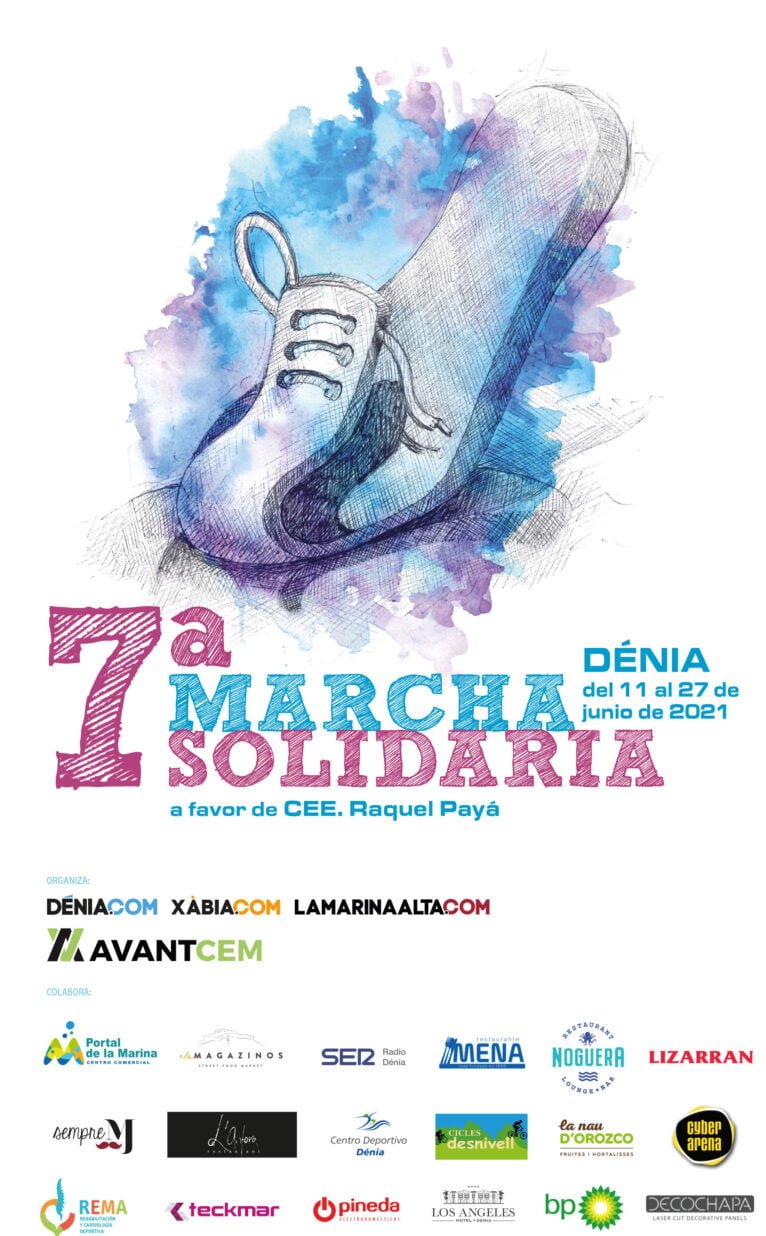 Cartel de la Marcha Solidaria en favor del CEE Raquel Payà de Dénia