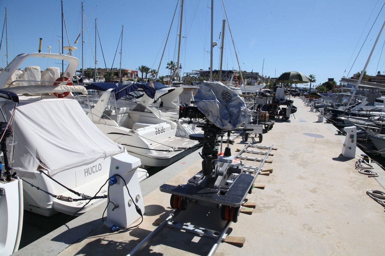 Equipo de grabación en Marina de Dénia