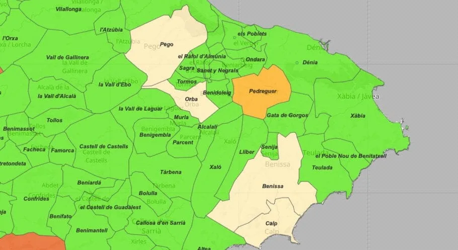incidencia acumulada marina alta 22 junio