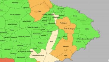 Incidencia acumulada por municipios Marina Alta – 29 de junio