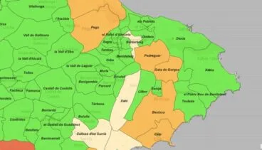 Incidencia acumulada por municipios Marina Alta – 29 de junio