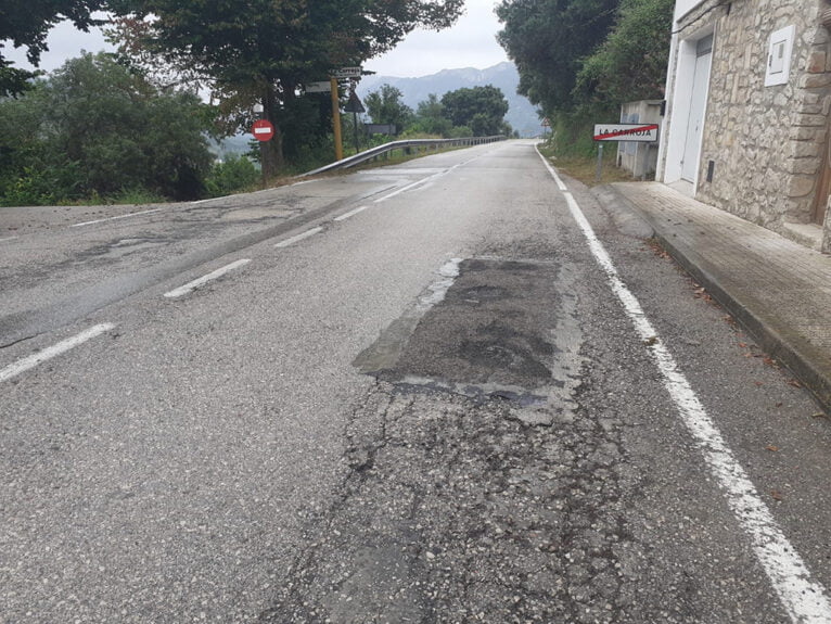 Bad condition Road CV-700 La Vall de Gallinera