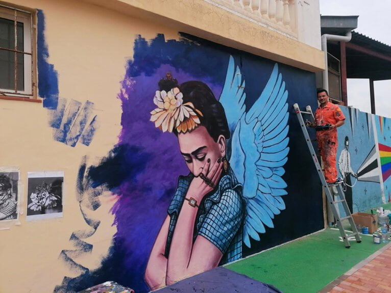 Frida Kahlo-muurschildering in Ondara