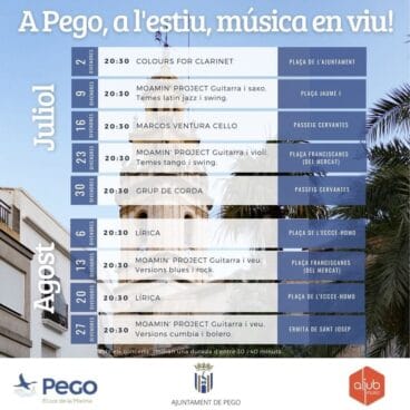 A Pego, a l’estiu, música en viu