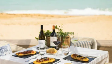 Comida frente al mar