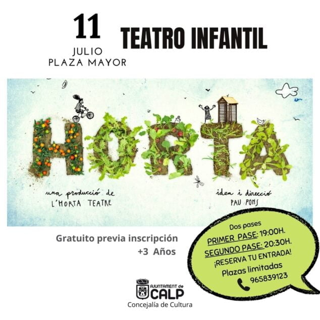 Imagen: 'Horta', teatro infantil en Calp