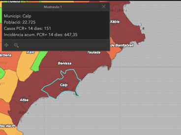 Incidencia acumulada Calp 14 de julio