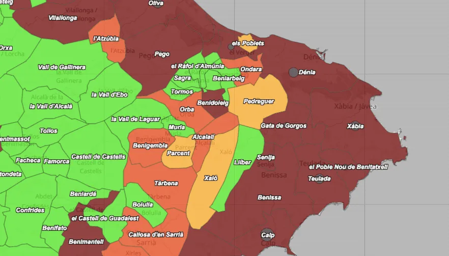 incidencia acumulada marina alta 16 de julio