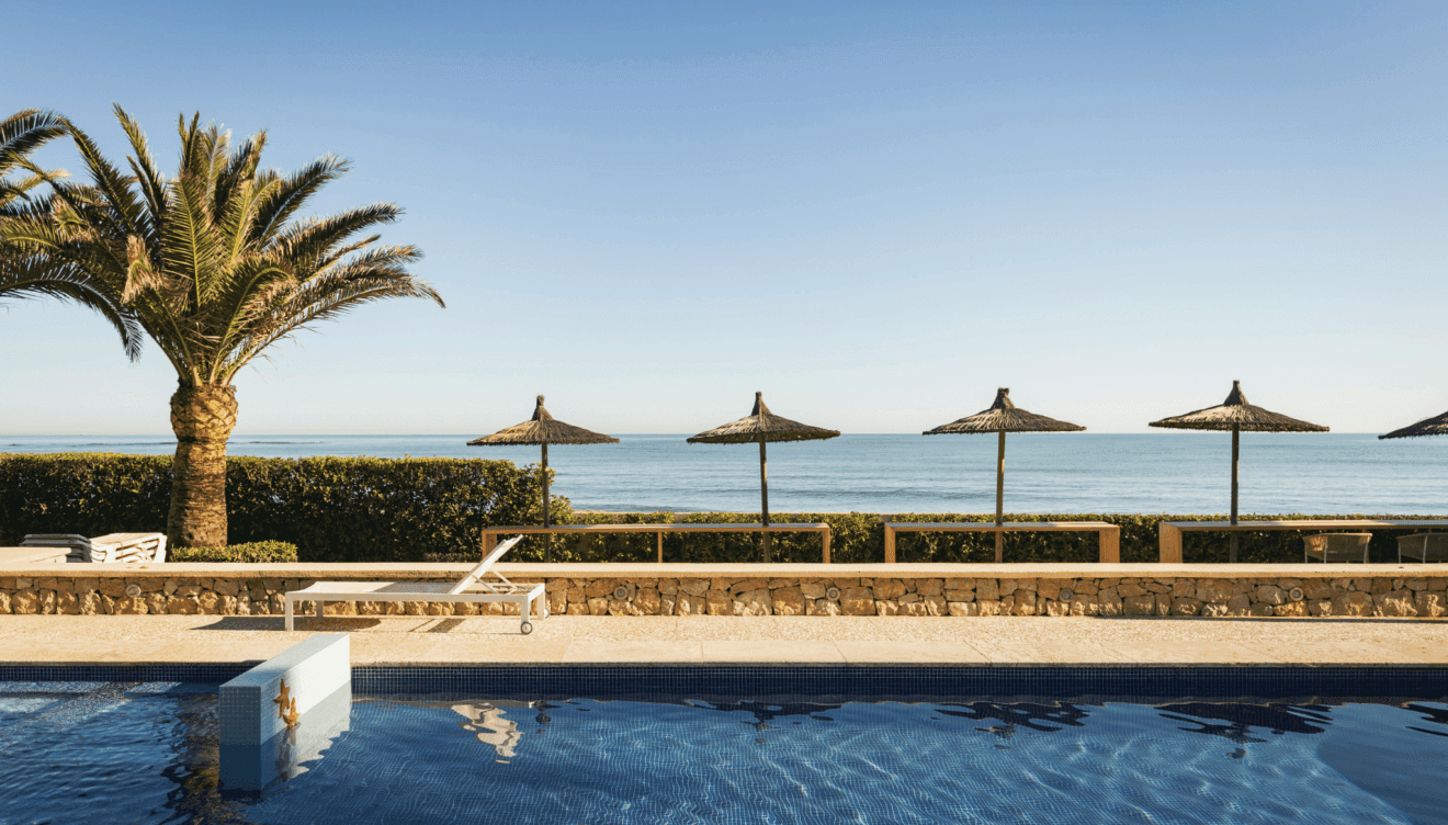 Piscina rodeada de vegetación