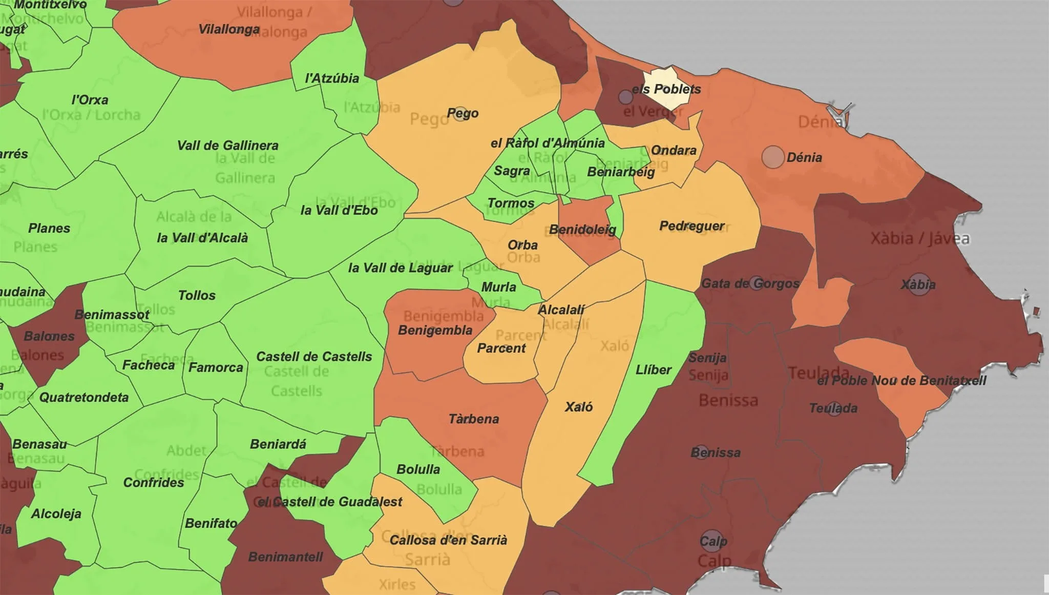 riesgo extremo coronavirus marina alta 13 julio