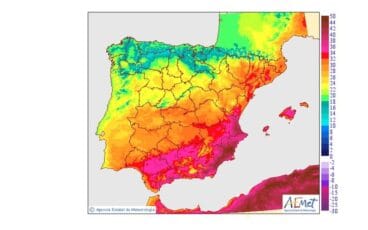 maximumtemperaturen vandaag op het schiereiland en de Balearen aemet 1