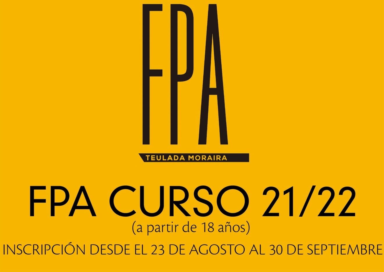 Cartel Formación para Pesonas Adultas Teulada-Moraira