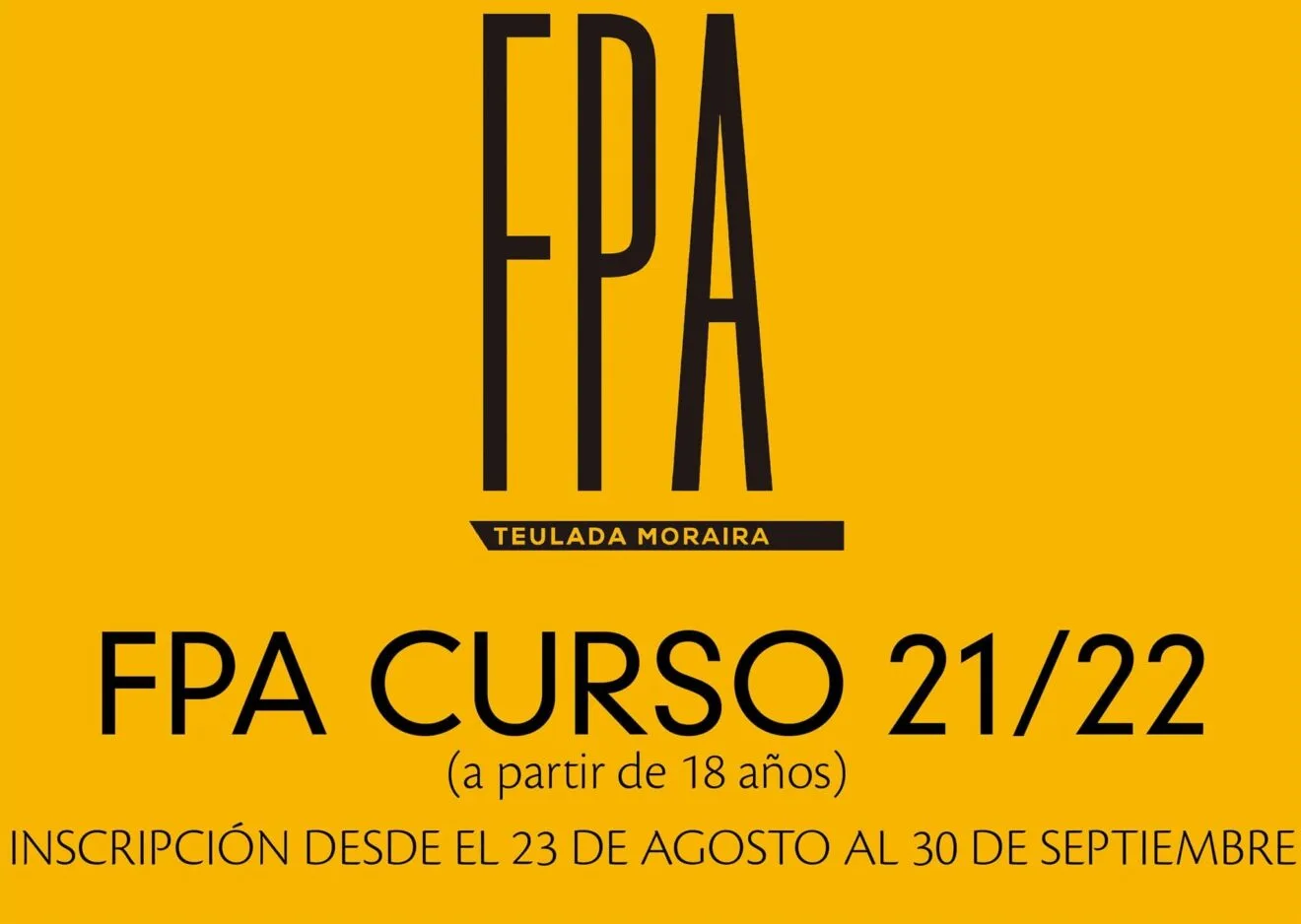 Cartel Formación para Pesonas Adultas Teulada-Moraira
