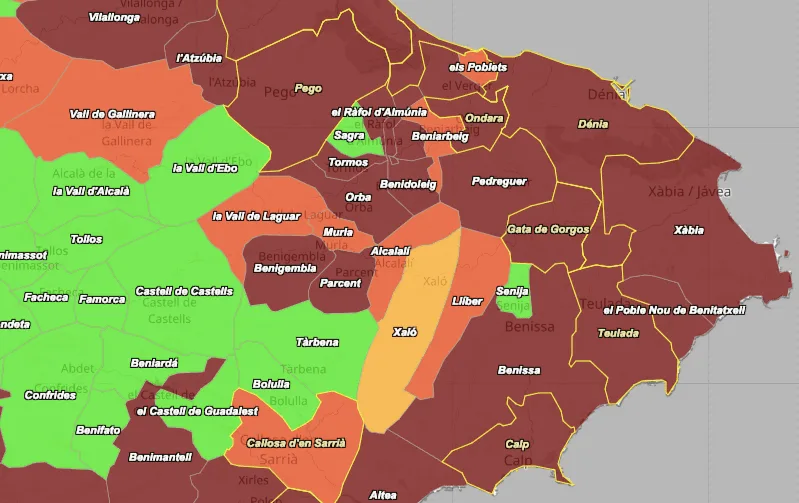 incidencia acumulada 3 de agosto marina alta