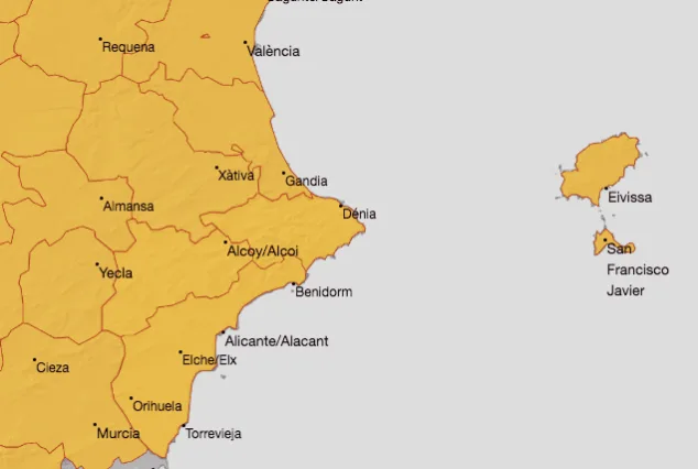 Alerta naranja en la Marina Alta por la ola de calor 1 Imagen: La AEMET activa la alerta naranja en la Marina Alta por la ola de calor