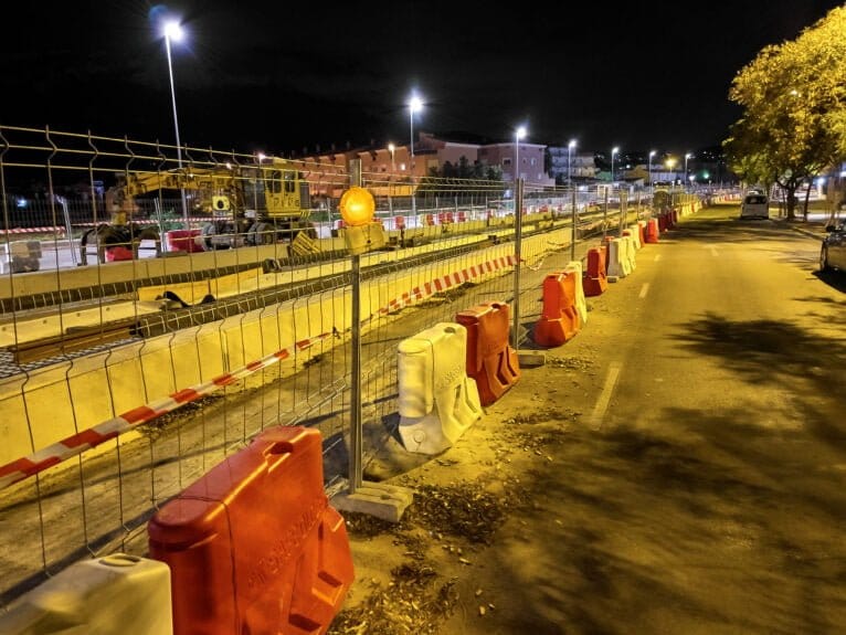 Obras en la vía del tren de Dénia