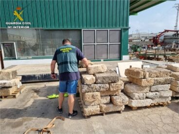 Piedra tosca incautada en Dénia