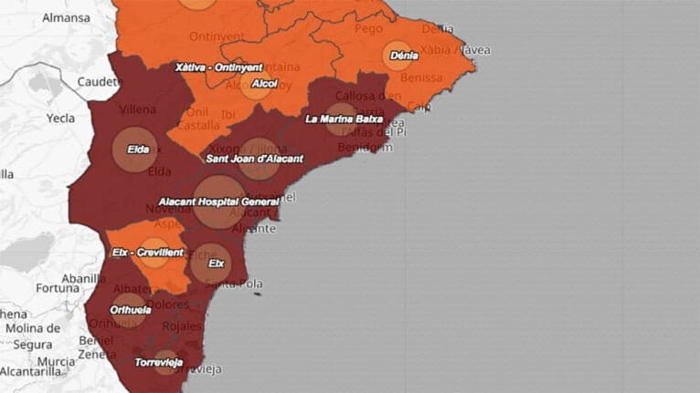 Situación de la COVID por departamentos de salud el 31 de agosto de 2021