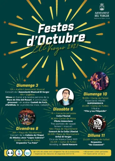 Cartel Festes d’Octubre 2021 en El Verger