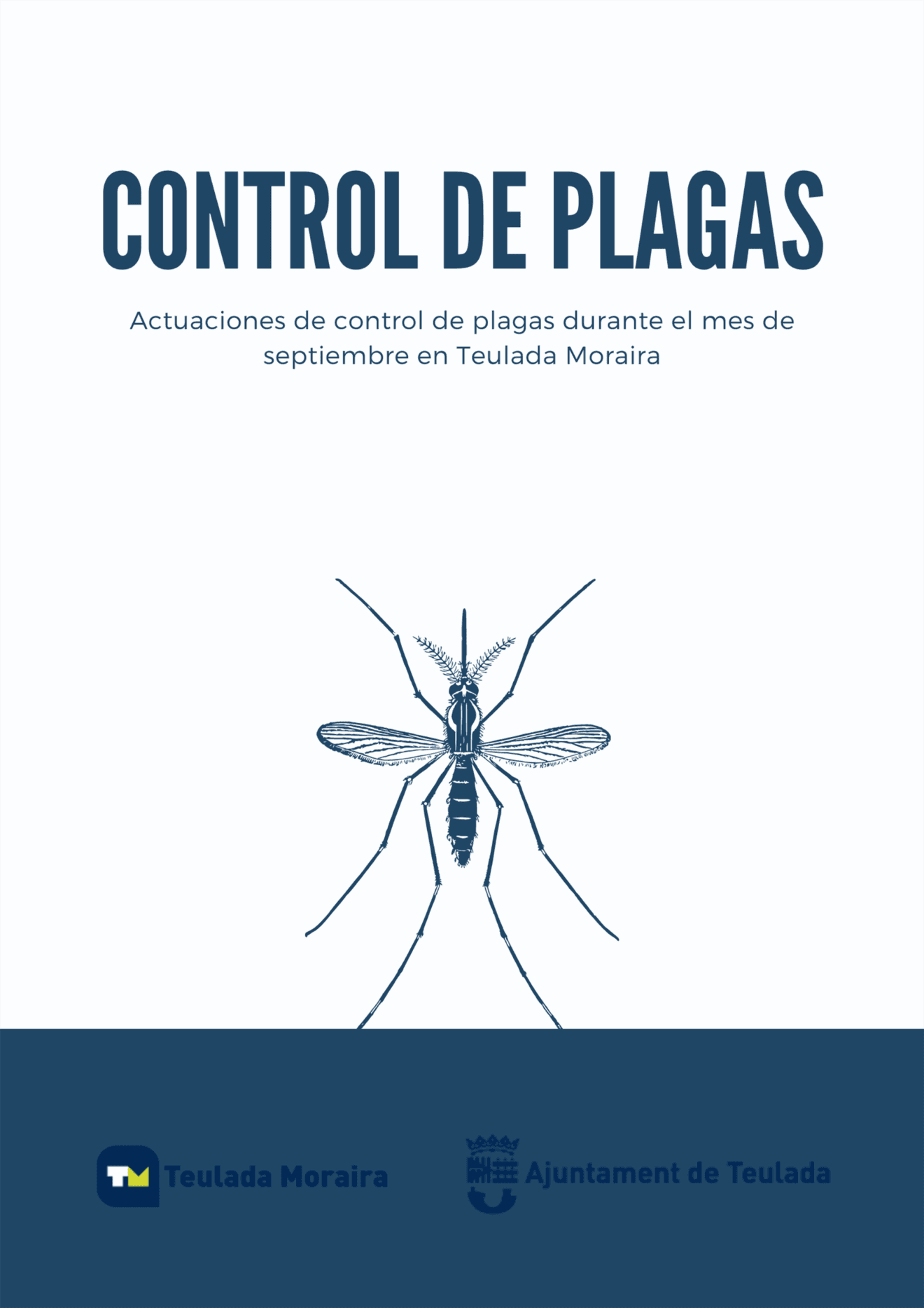 Cartel informativo del control de plagas para septiembre de 2021 en Teulada-Moraira