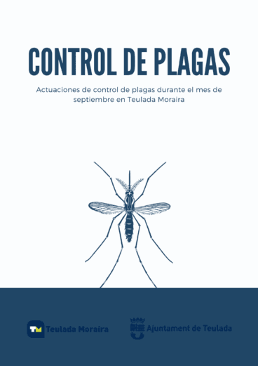Cartel informativo del control de plagas para septiembre de 2021 en Teulada-Moraira