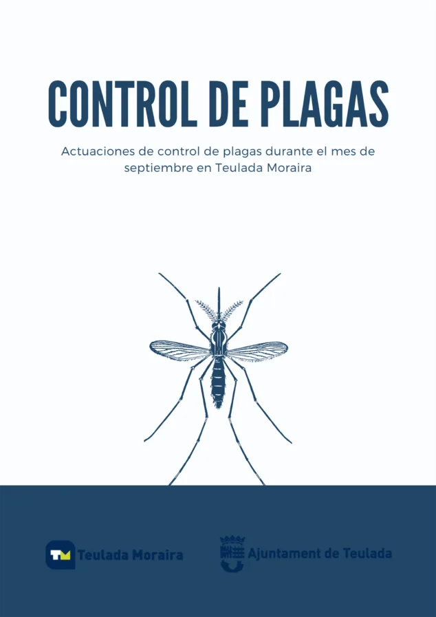 Imagen: Cartel informativo del control de plagas para septiembre de 2021 en Teulada-Moraira