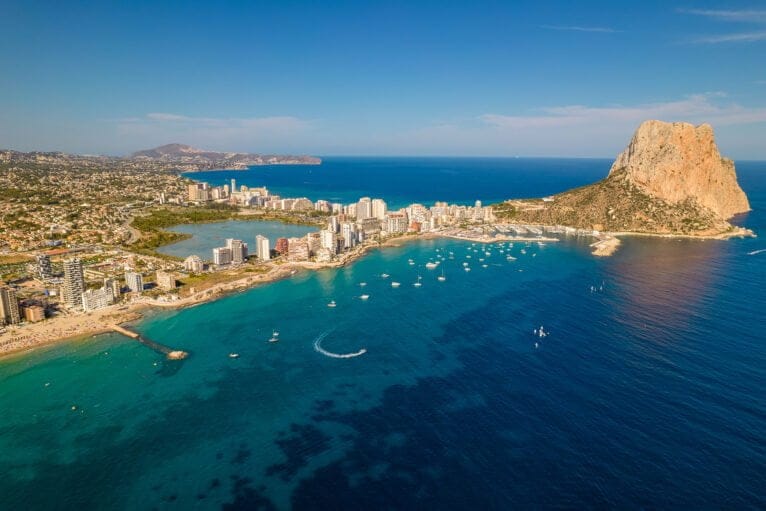 Vista aérea playas de Calp