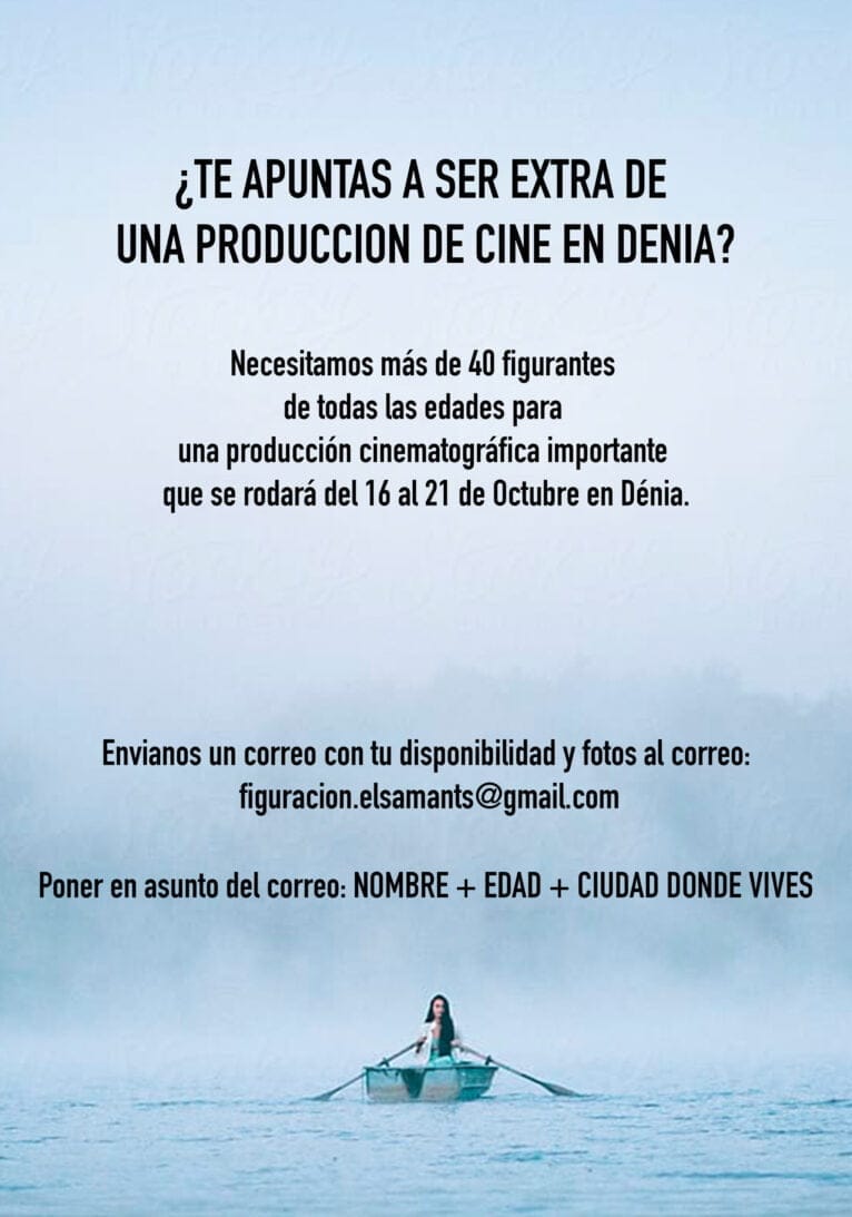 Cartel casting de figuración en Dénia