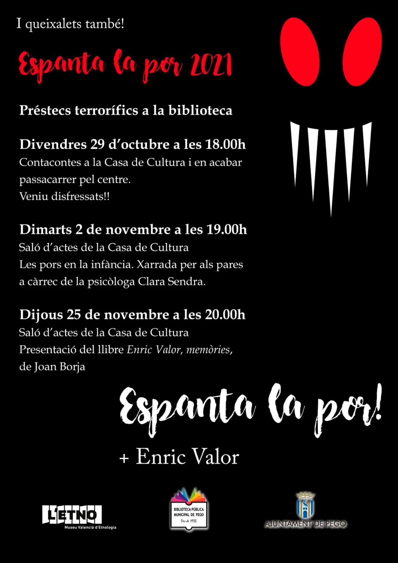 Cartel ciclo 'Espanta la por' en Pego
