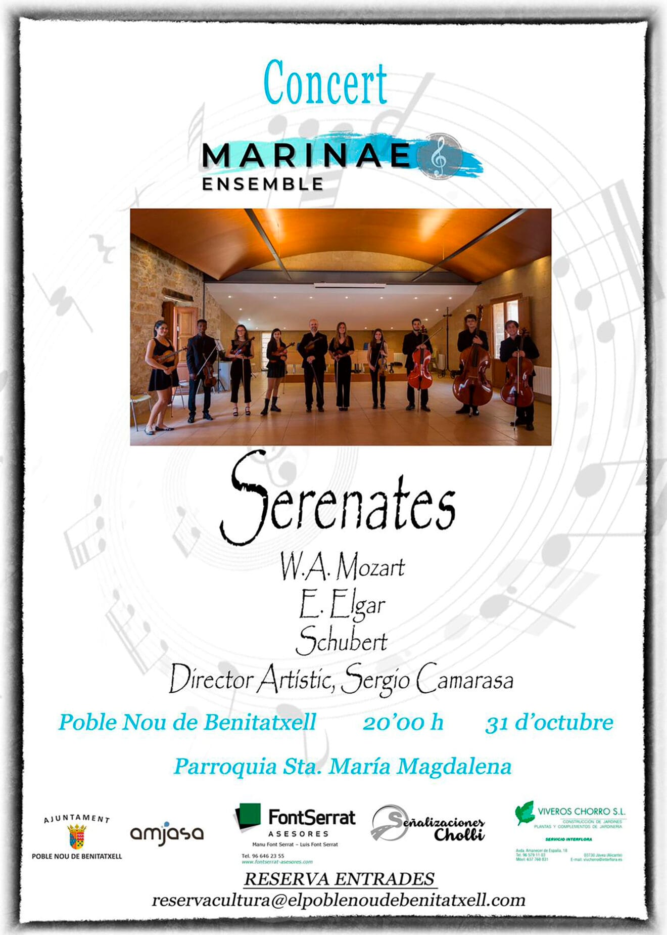 Cartel concierto Marinae Ensemble en Poble Nou de Benitatxelle