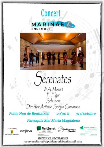 Cartel concierto Marinae Ensemble en Poble Nou de Benitatxelle