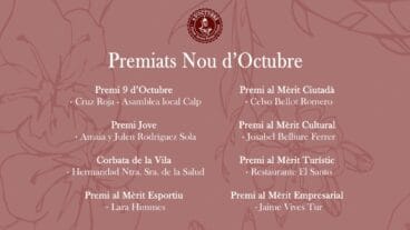 Cartel de premiados Nou d’Octubre en Calp