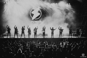 la fumiga tijdens het la merce-concert in Barcelona