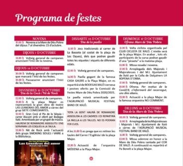 Programa de Fiestas de la Virgen Pobre Xaló 2021