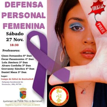 Cartel actividad de defensa personal en Benitatxell