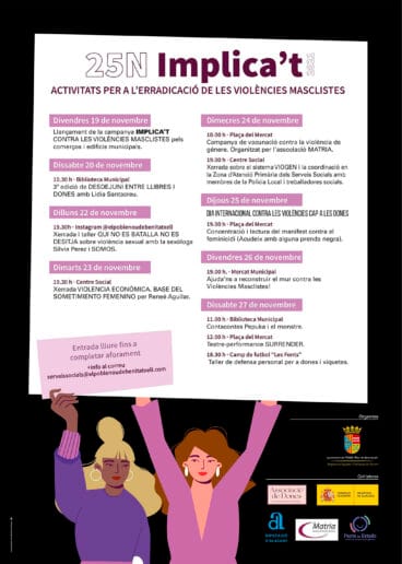 Cartel de eventos para el 25N en Benitatxell