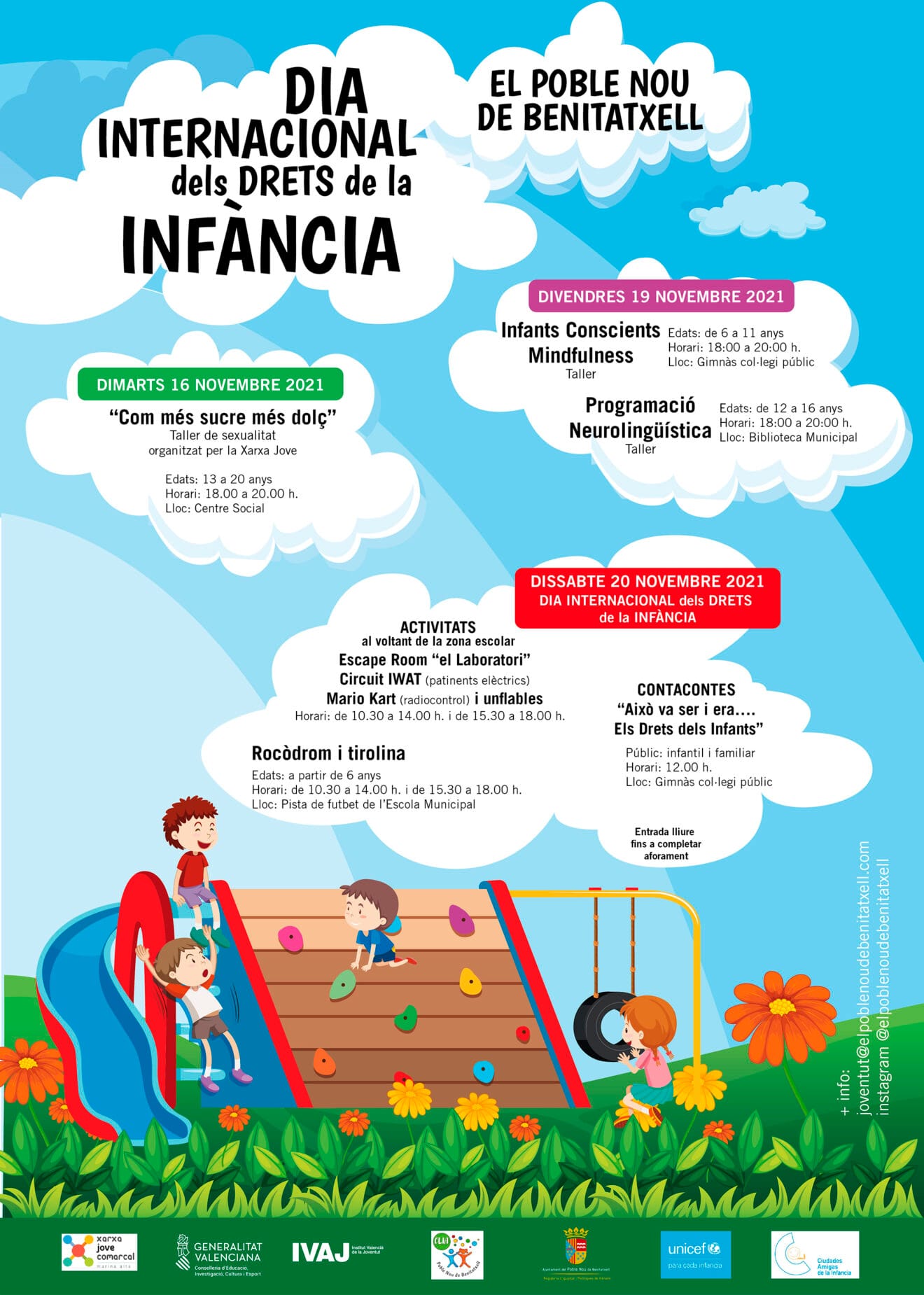 Cartel de la celebración del Día Internacional de los Derechos de la Infancia y la Adolescencia en Benitatxell