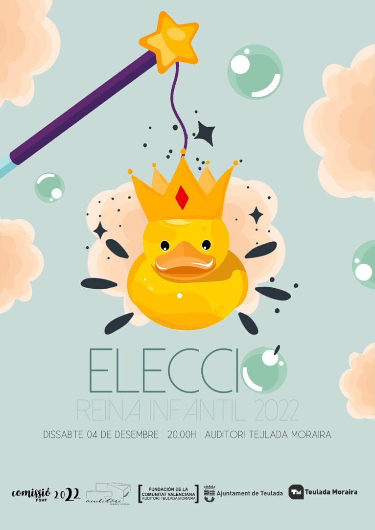 Cartel de la elección de la reina infantil de Teulada-Moraira de 2022